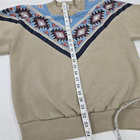 Vintage 80s Aztec Southwestern Bandana Sweatshirt Jerzees Womens Size M - Picture 5 of 15